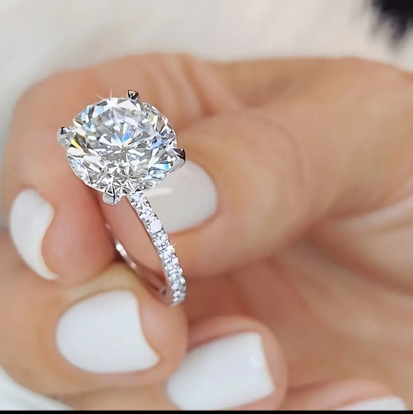 2ct Round Moissanite Ring - Picture 7 of 11